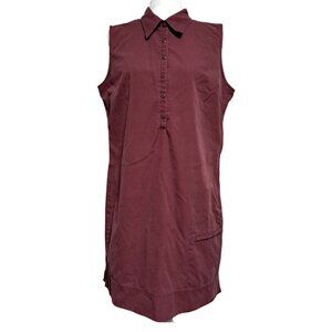 Vintage Eddie‎ Bauer Modest Maroon Shirtdress Sz 16 Cottage Prairie Jumper
